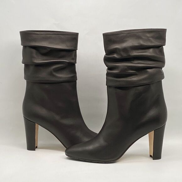 Manolo Blahnik Calasso 90MM Ruched Leather Boots size 38.5 - Picture 11 of 16